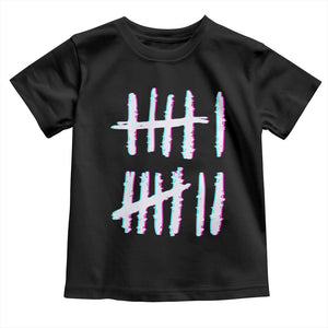 Tally Marks Six Seven Meme Toddler T Shirt Glitch Optical Illusion TS12 Black Print Your Wear