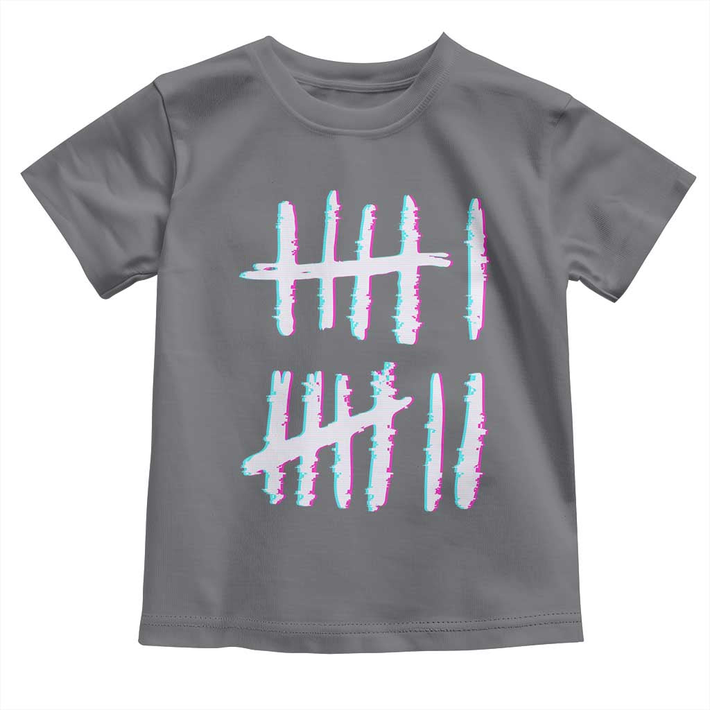 Tally Marks Six Seven Meme Toddler T Shirt Glitch Optical Illusion TS12 Charcoal Print Your Wear