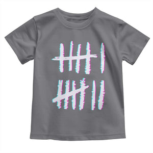 Tally Marks Six Seven Meme Toddler T Shirt Glitch Optical Illusion TS12 Charcoal Print Your Wear