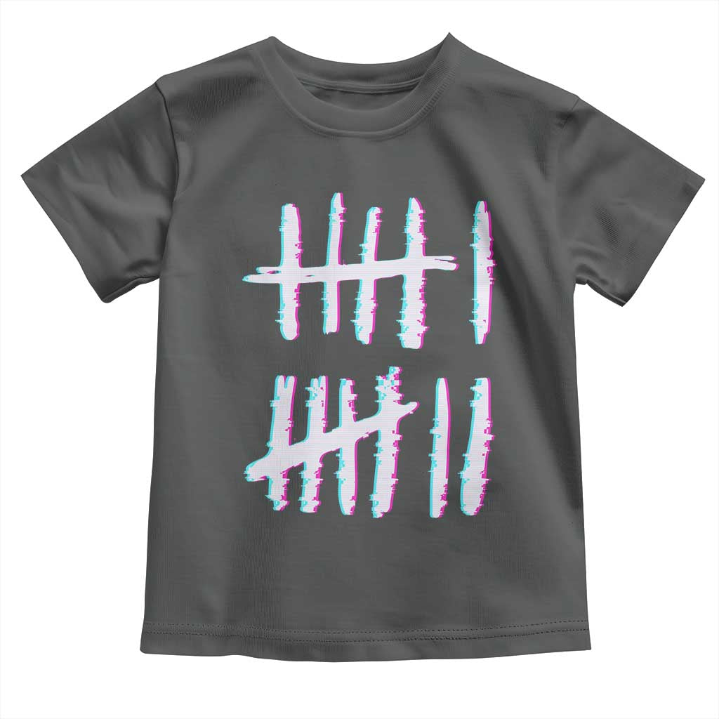 Tally Marks Six Seven Meme Toddler T Shirt Glitch Optical Illusion TS12 Dark Heather Print Your Wear