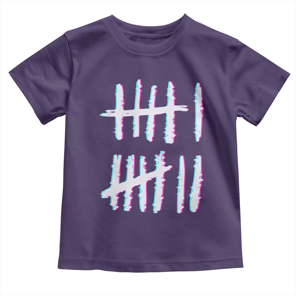 Tally Marks Six Seven Meme Toddler T Shirt Glitch Optical Illusion TS12 Purple Print Your Wear