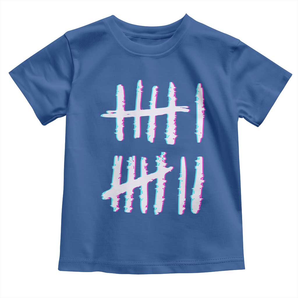 Tally Marks Six Seven Meme Toddler T Shirt Glitch Optical Illusion TS12 Royal Blue Print Your Wear
