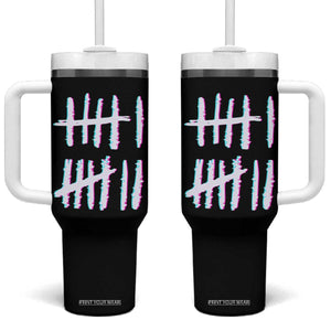 Tally Marks Six Seven Meme Tumbler With Handle Glitch Optical Illusion TS12 One Size: 40 oz Black Print Your Wear