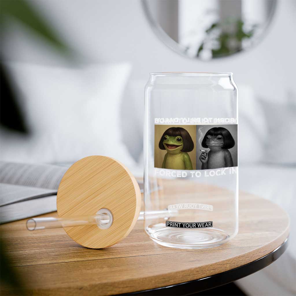 Funny Frog Bob Haircut Glass Can Born To Dilly Dally Forced To Lock In TS12 Print Your Wear
