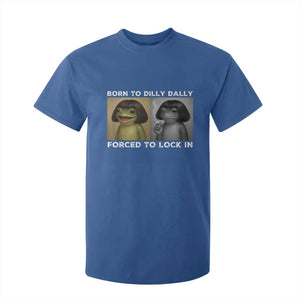 Funny Frog Bob Haircut T Shirt For Kid Born To Dilly Dally Forced To Lock In TS12 Royal Blue Print Your Wear