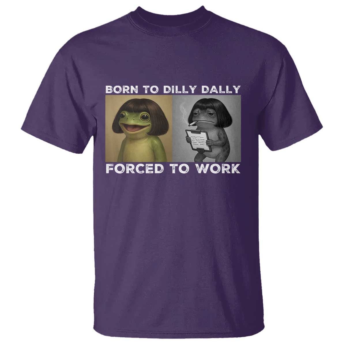 Funny Frog Meme T Shirt Dilly Dally Lock In Meme TS12 Purple Print Your Wear