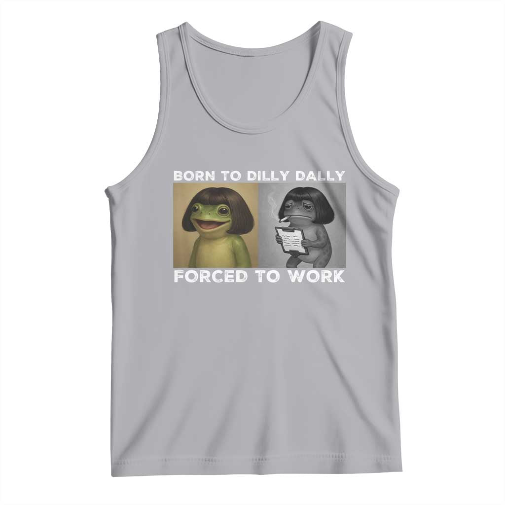 Funny Frog Meme Tank Top Dilly Dally Lock In Meme TS12 Athletic Heather Print Your Wear