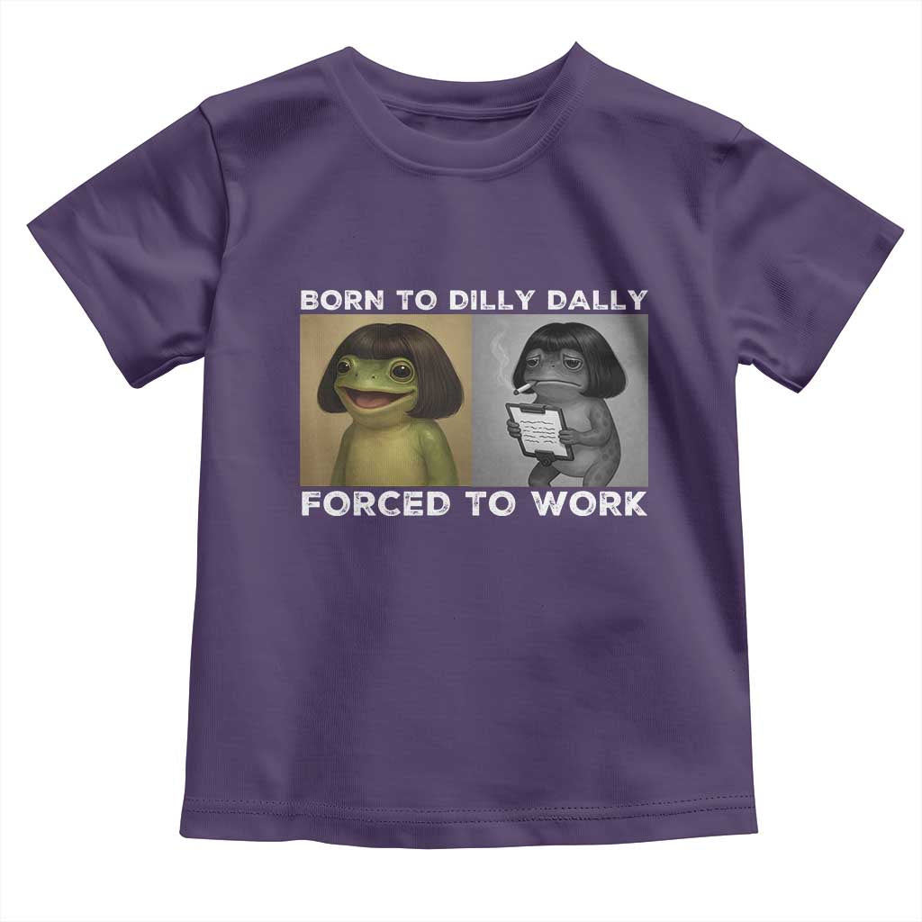 Funny Frog Meme Toddler T Shirt Dilly Dally Lock In Meme TS12 Purple Print Your Wear