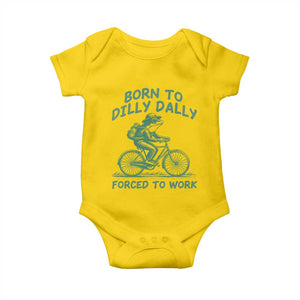 Born To Dilly Dally Forced To Work Baby Onesie Funny Frog Meme TS12 Daisy Print Your Wear