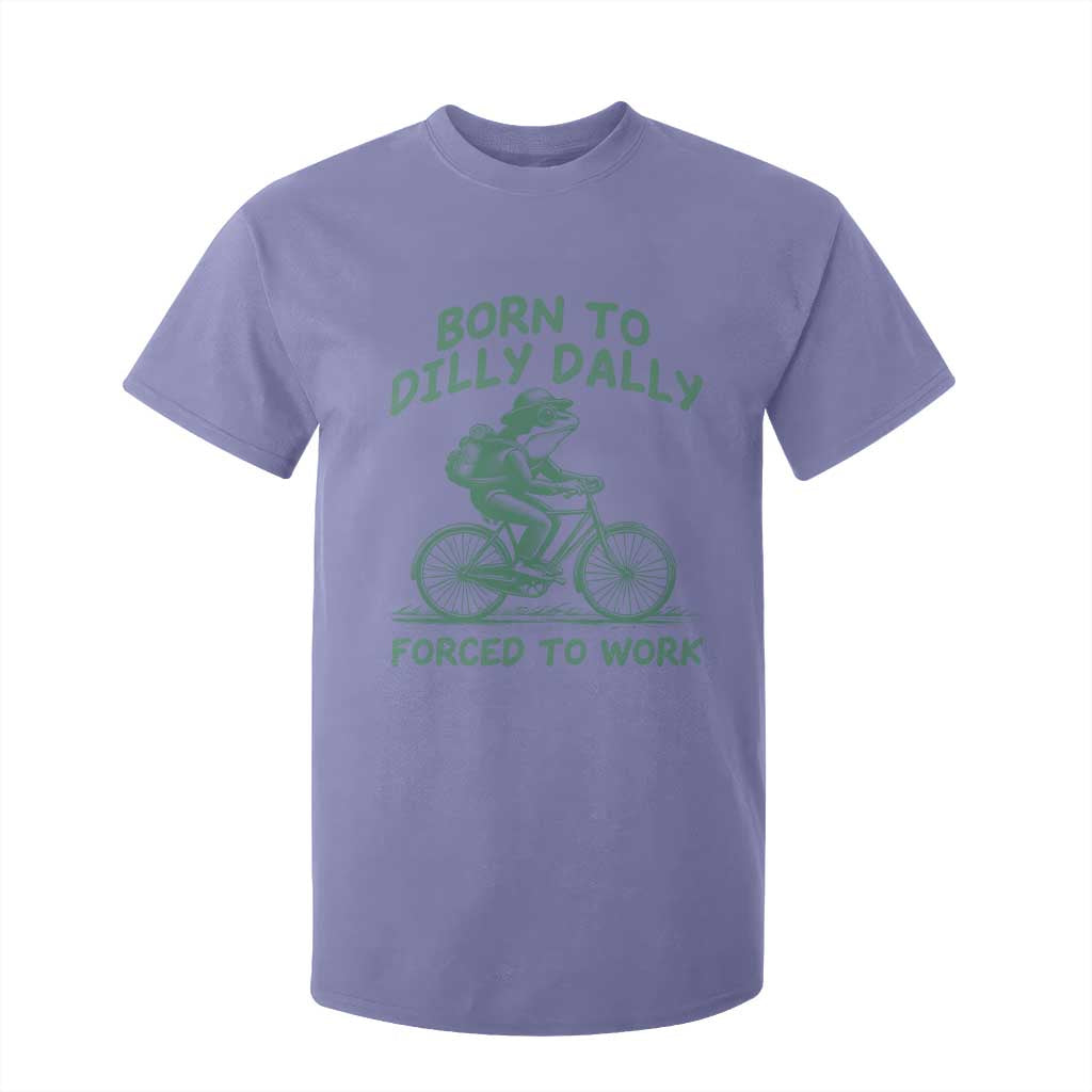 Born To Dilly Dally Forced To Work T Shirt For Kid Funny Frog Meme TS12 Violet Print Your Wear