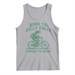 Born To Dilly Dally Forced To Work Tank Top Funny Frog Meme TS12 Athletic Heather Print Your Wear