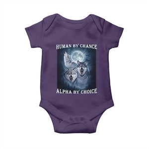 Human By Chance Alpha By Choice Baby Onesie Funny Alpha Wolf Meme TS12 Purple Print Your Wear