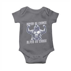 Funny Cringe Werewolf Memes Baby Onesie Human By Chance Alpha By Choice TS12 Charcoal Print Your Wear