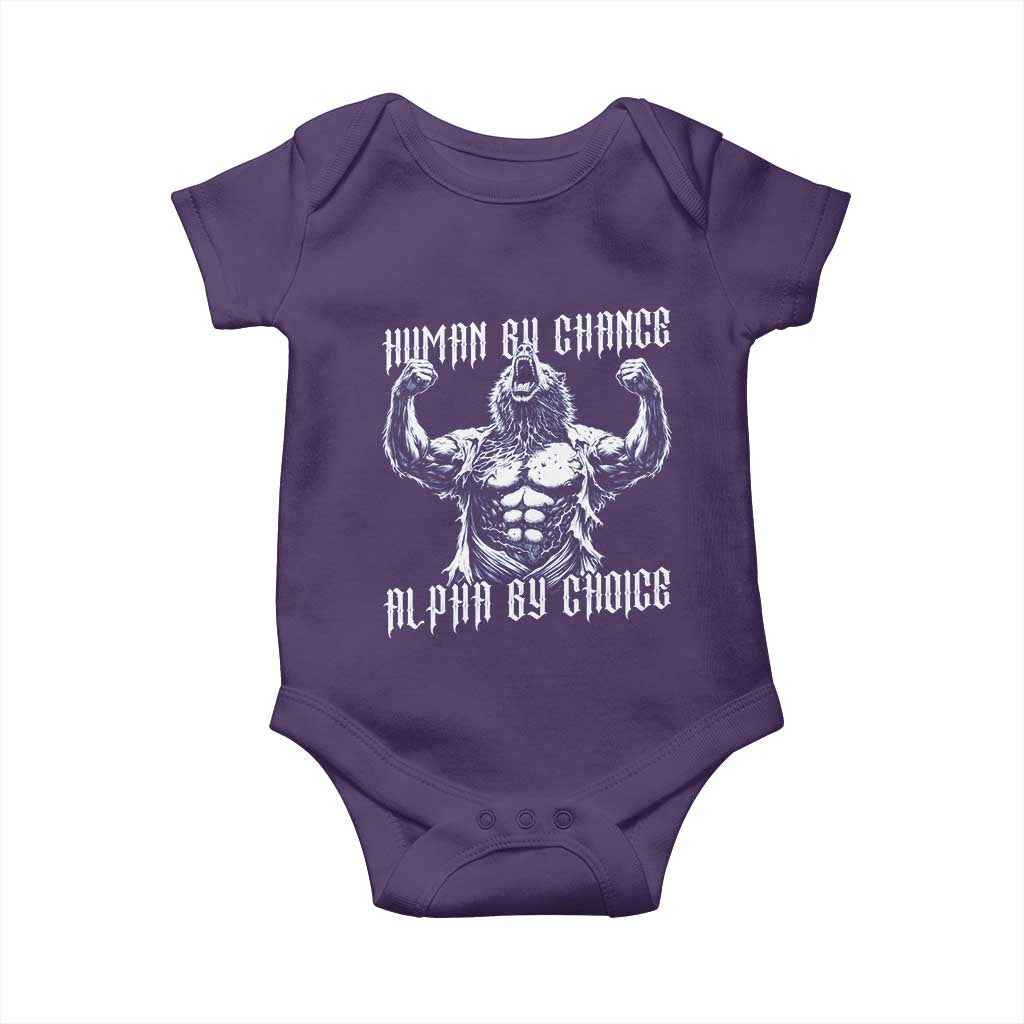 Funny Cringe Werewolf Memes Baby Onesie Human By Chance Alpha By Choice TS12 Purple Print Your Wear