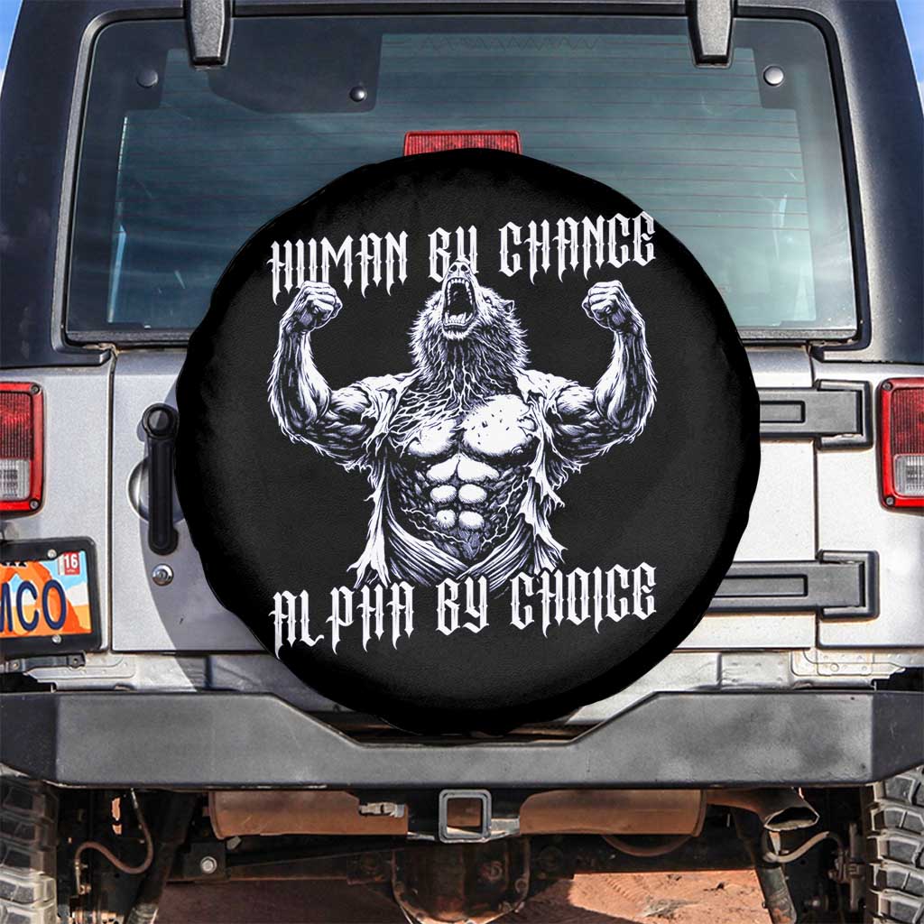 Funny Cringe Werewolf Memes Spare Tire Cover Human By Chance Alpha By Choice TS12 No hole Black Print Your Wear
