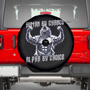 Funny Cringe Werewolf Memes Spare Tire Cover Human By Chance Alpha By Choice TS12 Black Print Your Wear