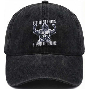 Funny Cringe Werewolf Memes Washed Cotton Baseball Cap Human By Chance Alpha By Choice TS12 Print Your Wear