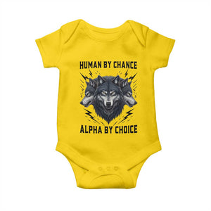 Alpha By Choice Human By Chance Wolf Mindset Quote Baby Onesie TS12 Daisy Print Your Wear