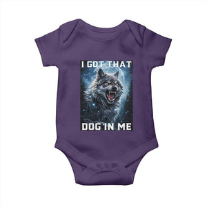 Funny Werewolf Meme Unhinged Baby Onesie I Got That Dog In Me TS12 Purple Print Your Wear