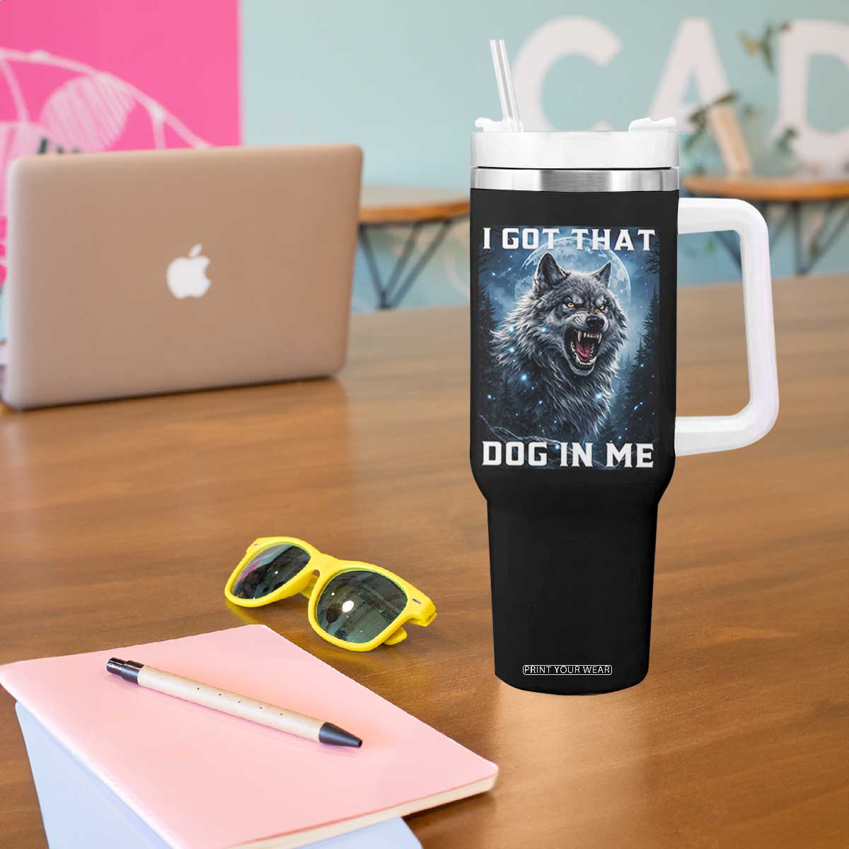 Funny Werewolf Meme Unhinged Tumbler With Handle I Got That Dog In Me TS12 Print Your Wear