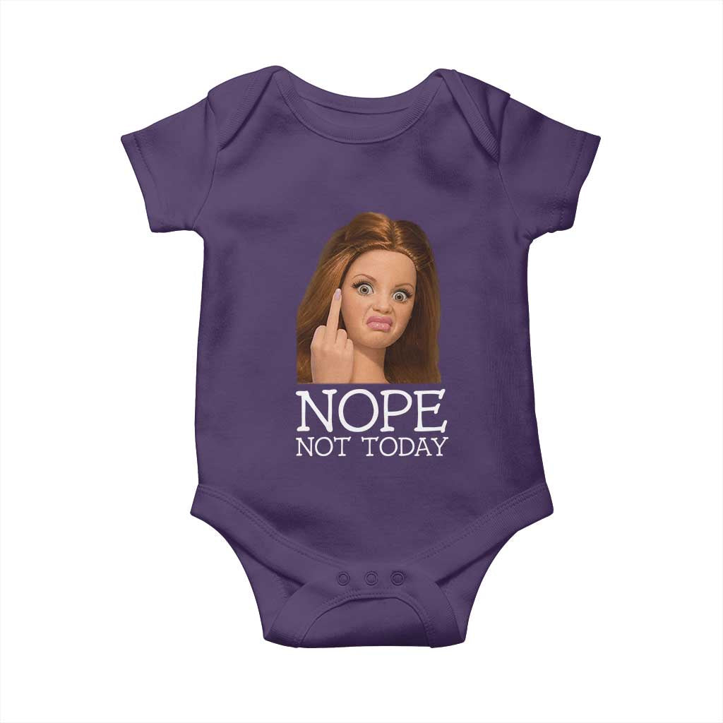 Funny Doll Face Disgusted Baby Onesie Nope Not Today Meme TS12 Purple Print Your Wear