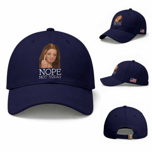 Funny Doll Face Disgusted Baseball Cap Nope Not Today Meme TS12 Baseball Cap Universal Fit Dark Blue Print Your Wear