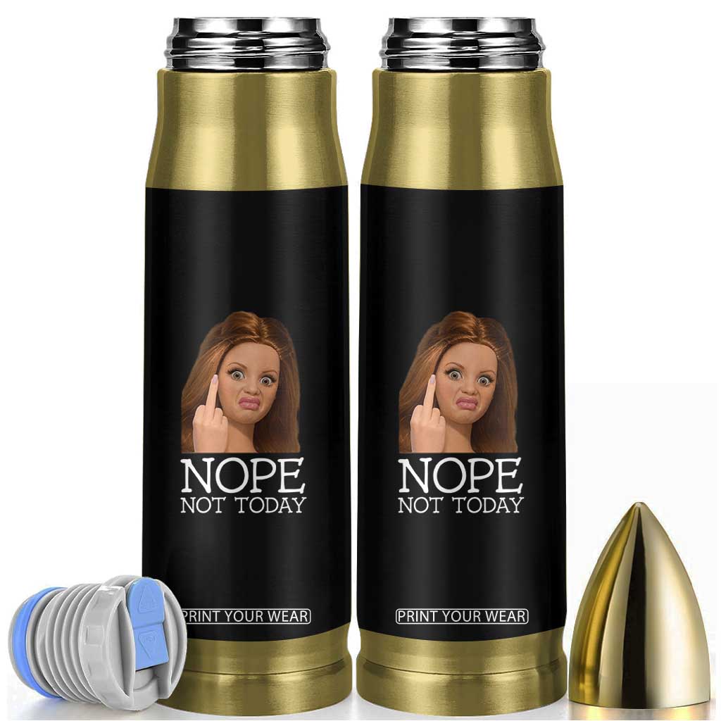 Funny Doll Face Disgusted Bullet Tumbler Nope Not Today Meme TS12 Black Print Your Wear