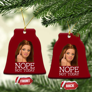 Funny Doll Face Disgusted Ceramic Ornament Nope Not Today Meme TS12 Print Your Wear