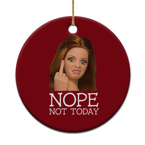 Funny Doll Face Disgusted Ceramic Ornament Nope Not Today Meme TS12 1pc Red Print Your Wear