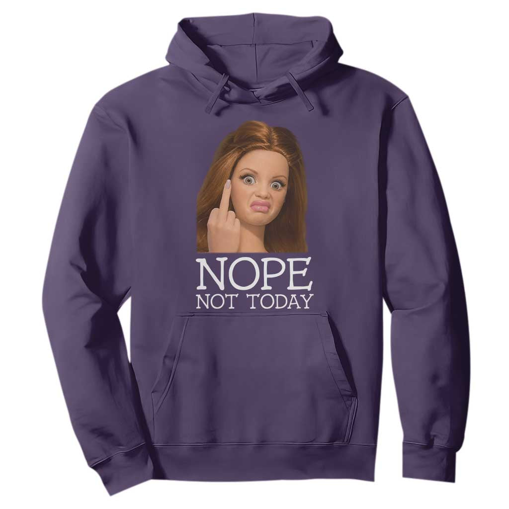Funny Doll Face Disgusted Hoodie Nope Not Today Meme TS12 Purple Print Your Wear
