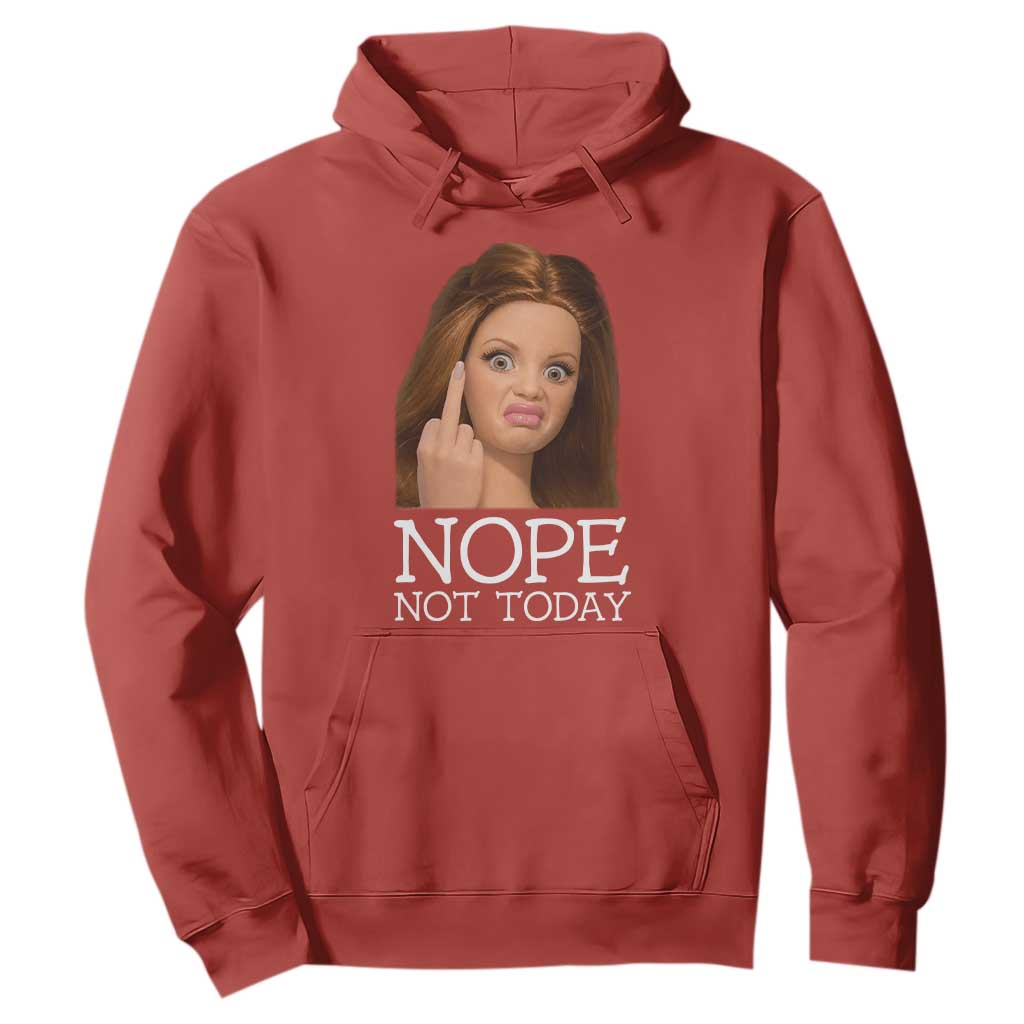 Funny Doll Face Disgusted Hoodie Nope Not Today Meme TS12 Red Print Your Wear