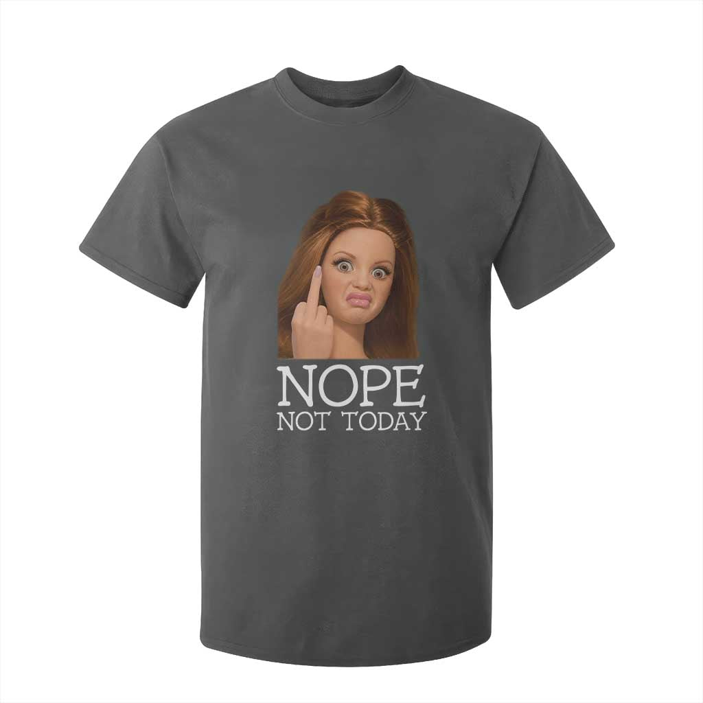 Funny Doll Face Disgusted T Shirt For Kid Nope Not Today Meme TS12 Dark Heather Print Your Wear