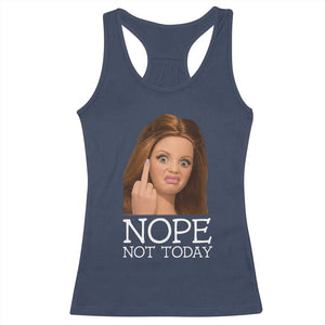 Funny Doll Face Disgusted Racerback Tank Top Nope Not Today Meme TS12 Navy Print Your Wear