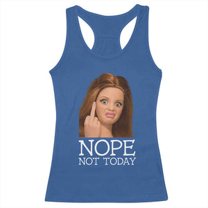 Funny Doll Face Disgusted Racerback Tank Top Nope Not Today Meme TS12 Royal Blue Print Your Wear