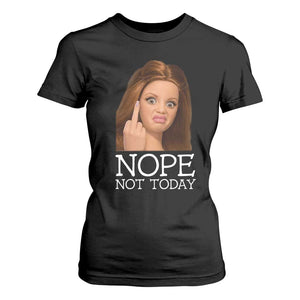 Funny Doll Face Disgusted T Shirt For Women Nope Not Today Meme TS12 Black Print Your Wear