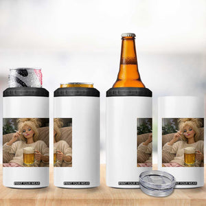 Funny Smoking And Drinking Doll Meme 4 in 1 Can Cooler Tumbler Weekend Relaxation TS12 Print Your Wear