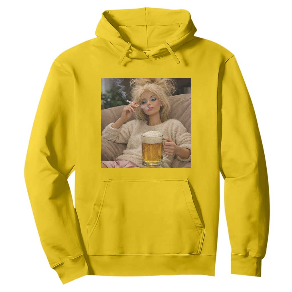 Funny Smoking And Drinking Doll Meme Hoodie Weekend Relaxation TS12 Daisy Print Your Wear