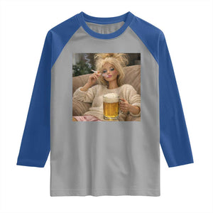 Funny Smoking And Drinking Doll Meme Raglan Shirt Weekend Relaxation TS12 Sport Gray Royal Print Your Wear