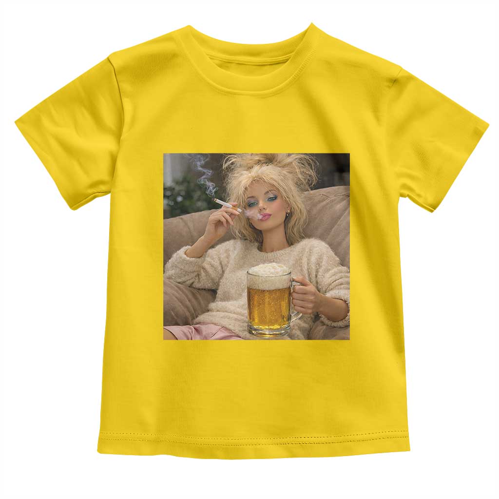 Funny Smoking And Drinking Doll Meme Toddler T Shirt Weekend Relaxation TS12 Daisy Print Your Wear