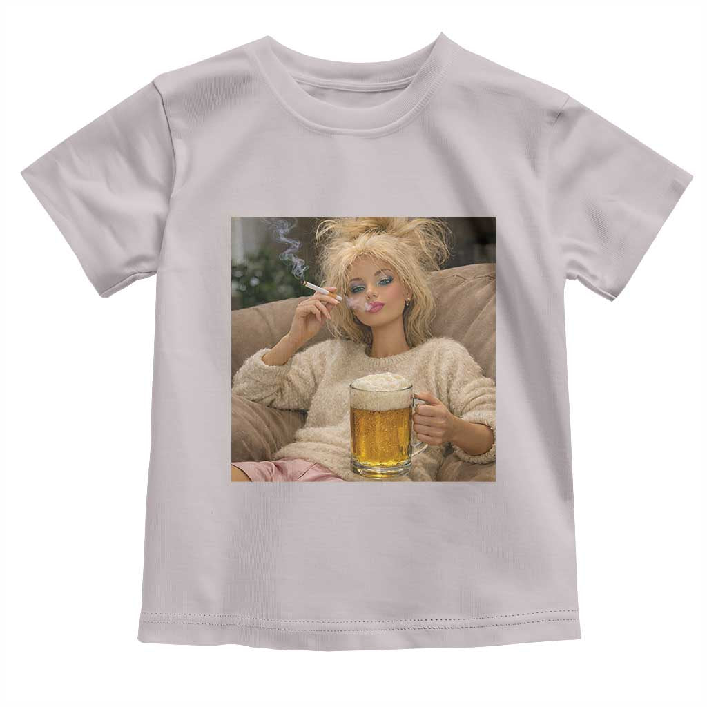 Funny Smoking And Drinking Doll Meme Toddler T Shirt Weekend Relaxation TS12 Ice Gray Print Your Wear