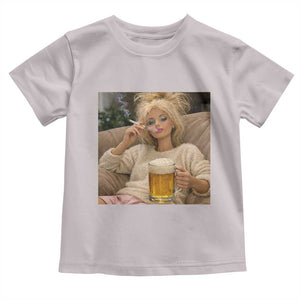 Funny Smoking And Drinking Doll Meme Toddler T Shirt Weekend Relaxation TS12 Ice Gray Print Your Wear