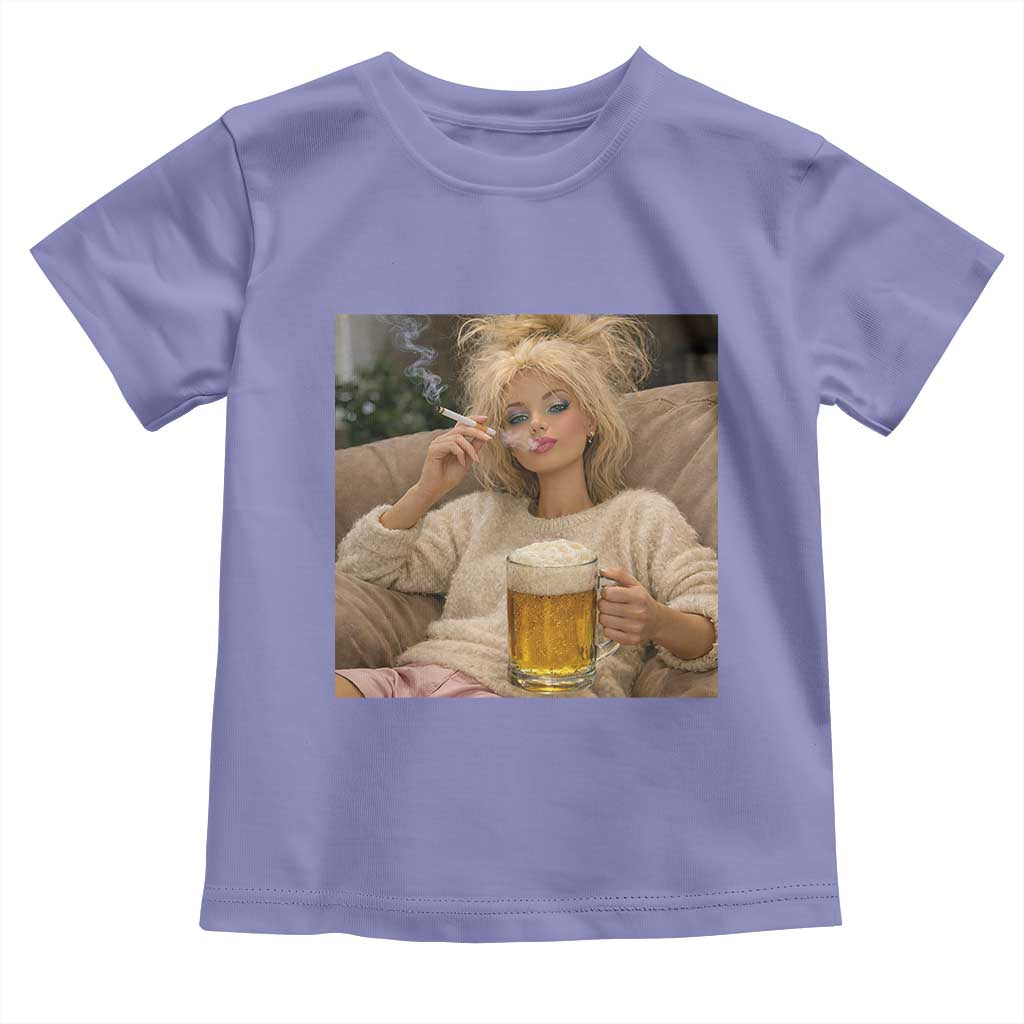 Funny Smoking And Drinking Doll Meme Toddler T Shirt Weekend Relaxation TS12 Violet Print Your Wear