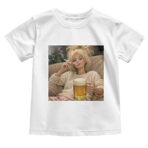 Funny Smoking And Drinking Doll Meme Toddler T Shirt Weekend Relaxation TS12 White Print Your Wear