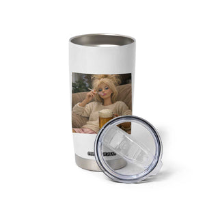 Funny Smoking And Drinking Doll Meme Tumbler Cup Weekend Relaxation TS12 Print Your Wear