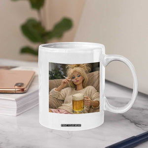 Funny Smoking And Drinking Doll Meme Coffee Mug Weekend Relaxation TS12 Print Your Wear