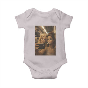 Funny Selfie Doll Meme Baby Onesie Aesthetic Doll Face Graphic TS12 Ice Gray Print Your Wear