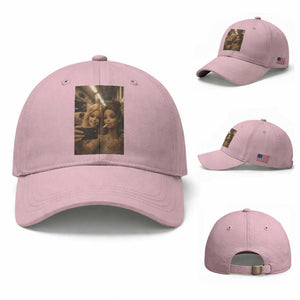 Funny Selfie Doll Meme Baseball Cap Aesthetic Doll Face Graphic TS12 Baseball Cap Universal Fit Light Pink Print Your Wear