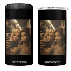 Funny Selfie Doll Meme 4 in 1 Can Cooler Tumbler Aesthetic Doll Face Graphic TS12 One Size: 16 oz Black Print Your Wear