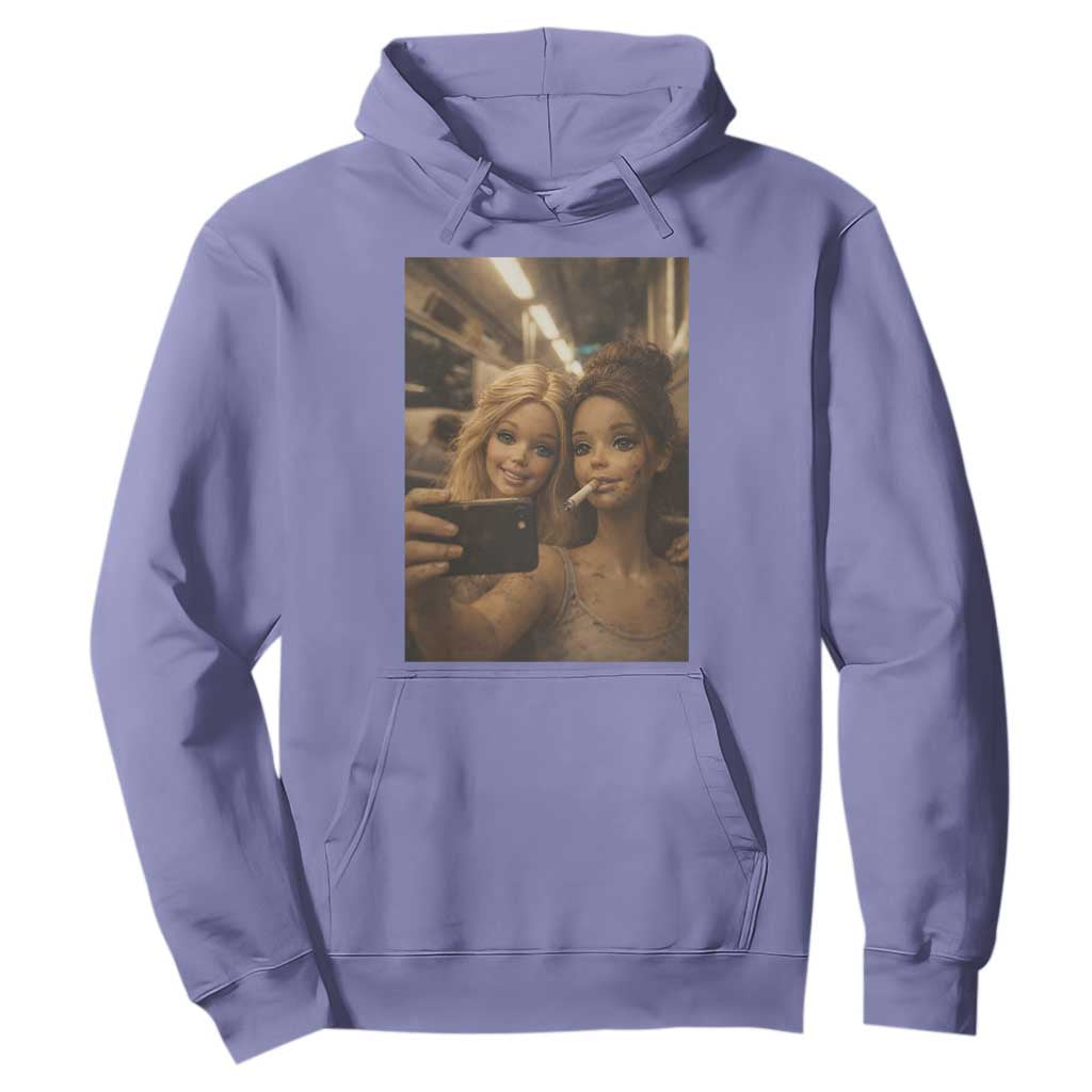 Funny Selfie Doll Meme Hoodie Aesthetic Doll Face Graphic TS12 Violet Print Your Wear