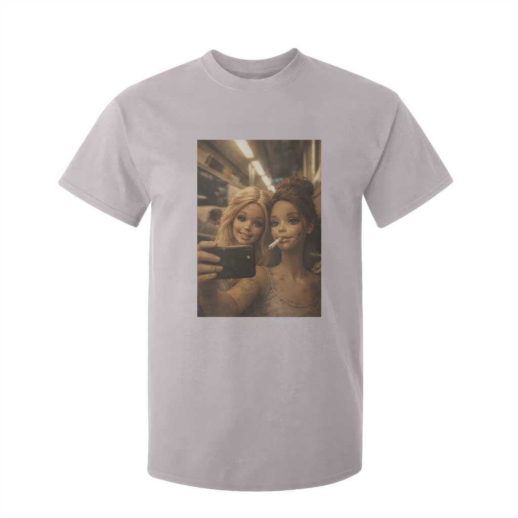 Funny Selfie Doll Meme T Shirt For Kid Aesthetic Doll Face Graphic TS12 Ice Gray Print Your Wear